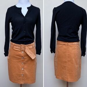 Chocolate Belted Corduroy Miniskirt - Camel